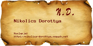 Nikolics Dorottya névjegykártya